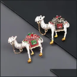 Pins, Brooches Jewelry 2021 Fashion Metal Drip Acrylic Camel Brooch Girl Cute Animal Creative Aessories Drop Delivery Nozmv