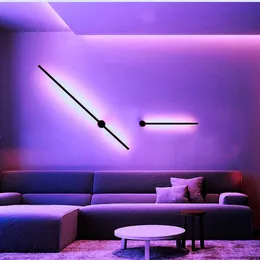 Nowoczesna Kolorowa LED Lampa ścienna z pilotem RGB Night Lights do Home Decor Sconce Zastosuj Office Kitchen Decoration 210724