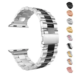 44 mm 40 mm metallarmband i rostfritt stål för Apple Watch Series 6 5 4 SE-band med adapterkontakt Byte av klockarmband Iwatch 38 mm 42 mm Dropshipping