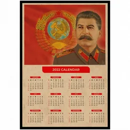 Wall Stickers USSR CCCP Lenin Stalin The Soviet Union Poster Vintage Painting Bar Art Kraft Paper 2022 Calendar Posters