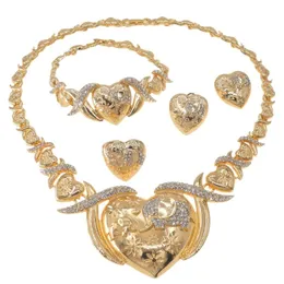 Brincos colar est grande amor xoxo jóias conjunto de cobre liga de ouro banhado a ouro senhora dating party z0049