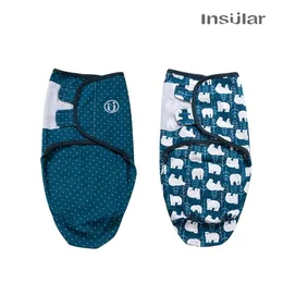 2 PCS / Set Baby Sleeping Bag Urodzony Bawełniane Knit Swadles Wrap Koce Worki Sleep Od 0-7 miesięcy 211023