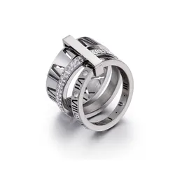 Designer luxuoso para mulher anel zircônia noivado titânio aço amor anéis de casamento prata rosa ouro moda jóias presentes feminino 2024