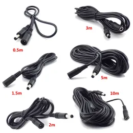 Lighting Accessories 12V DC nätkabel 5.5 * 2.1mm Manlig kvinnlig adapterförlängningskabel 2m 3m 5m 10m för CCTV-kameran Utöka tråd LED-bandljus