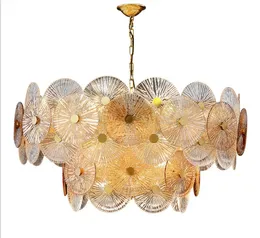 LED Art Deco Modern Stainless Steel Glass Lamp Designer Chandelier Hanging Lighting Lustre Fixture For Foyer