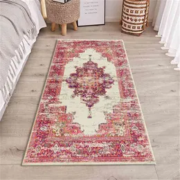 Retro Morocco Style Bedside Mat Vintage Persian Pattern Kitchen Runner Mat Ethnic Style Washable Mat For Floor Balcony Doormat 210917