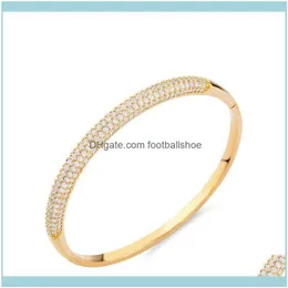 Bracciali Bangle Jewelrydesigners Gioielli Bracciale Sparkle Intarsiato Con Zircone Aaa Drop Delivery 2021 Hfemc