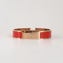 Pulseira de designer clássico pulseira de aço marca de luxo 18k ouro rosa pulseiras femininas 12mm de largura com saco de presente yhld