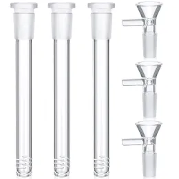 Cachimbo difusor de haste inferior de vidro com tigela de tabaco masculina de 14 mm Haste descendente de alta qualidade Tubo adaptador transparente para cachimbos de água para fumar Tigelas de bongos