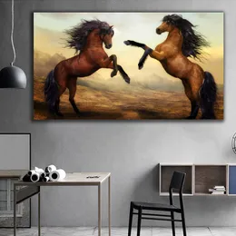 Väggkonst Affischdekoration Hästmålning Kärlek av djurtryck på kanfas Landskapsbild för vardagsrum Heminredning Ingen ram