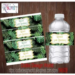 20 Personalizzato Jungle Forest Safari Bottiglia d'acqua tropicale Vino Birra Etichette Candy Bar Wrapper Adesivo Compleanno Baby Shower Decorazione 211109