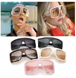 Wholesale Fashion Big Frame Thick-edged Sunglasses Female Retro Personality White Street Shot Sunglasses Tide Glasses