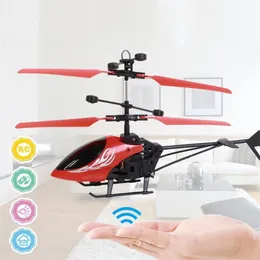 Kids Toys Mini Drone RC Flying Helicopter Aircraft with Remote Control Suspension Induction LED Light for Children Boys 211104