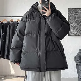 Hybskr 6 Colors Oversized Hooded Mens Parkas Thicken Korean Style Fashion Male Cotton Padded Coat Harajuku Warm Couple Jacket 211129
