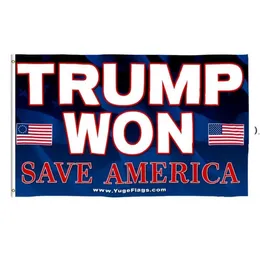3 * 5 FT Trump Won Flag 2024 Bandeiras Eleitorais Donald The Mogul Salvar América 150 * 90 cm Banner DHL Fast Shipping