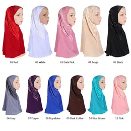 2021 Kobiety Muzułmański Kwiat Hidżab Koronki Długi Szalik Islamski Amira Headwear Szale Headwraps One Piece Ready Jersey Ramadan Wrap Arab Caps