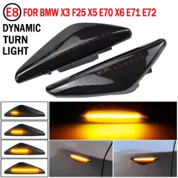 2 sztuk Amber LED Car Front Side Marker Blinker Lights for X3 F25 X5 E70v X6 E71 E71