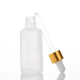 Frostat Essential Oil Glass Bottle 5ml Pack Press Lotion Dropper Flaskor Parfym Kosmetisk resa Easy Carry Sub-Packing Botella de Vidrio D