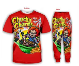 Atacado - 2022 Nova Moda Casual Chucky 3D Tudo Over Imprimir Tracksuits T-shirt + Jogadores Calças Terno Mulheres Homens @ 030