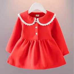 V-TREE Cute Girls Dress Long Sleeve Princess Dress 18M-6T 2020 Autumn And Winter Brand New Plus Velvet Thicken Girl Clothing G1026