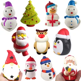 Julleksak Funko Pop Santa Claus Snowman Penguin Fidget Toys Söta Kawaii Squeeze Tecknad leksaker för barn modegåvor