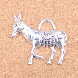34st Antik Silver Bronze Plated Donkey Burro Charms Pendant DIY Halsband Armband Bangle Fynd 33 * 30mm