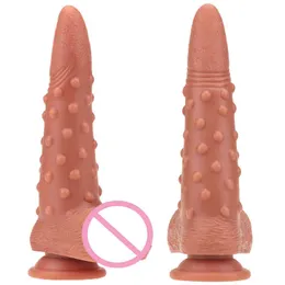 Nxy dildos anal leksaker pekade flytande silikon penis partiklar stimulerar orgasm vuxen sexprodukter simulering plug jj 0225