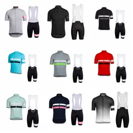 RAPHA Cycling Short Sleeve Jersey bib shorts sets Summer Men's Sports Outdoor sportswear Breathable Racing bike clothing Y21032205