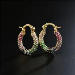 Funmode Fashion Punk Style Rainbow Color Women Bridal Hoop Earring For Female Aesthetic Boho Jewelry Accessoires Whole FE237