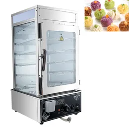 220V Commercial Steamer Glass Cabinet Food Steamer Machine Steamed Bun Steamer Machine Steamed Bun Steaming Furnace 1200W