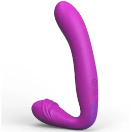 듀얼 모터 플러그 실리콘 딜도 질 Vagina 진동기 G Spot Massager 섹스 토이 커플 및 여성 고품질 Clitoral 자극기