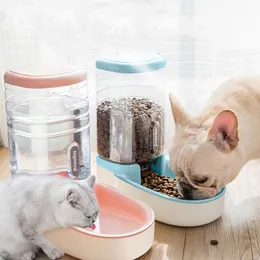Automatischer Futterspender für Hunde, Katzentrinker, Hundenapf, Wasserfütterung, Kombination aus Lebensmittelaufbewahrung, Eimergröße 43 x 21 x 27 cm