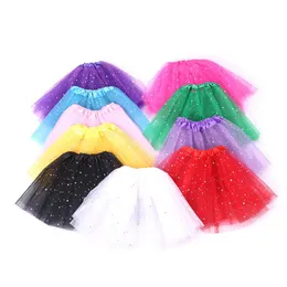 Girls Tutu Skirts Kid Clothes Star Glitter Ballet Fancy Pettiskirt Sequin Stage Dancewear Costume Summer Tulle Princess Mini Dress D5803