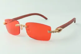 2021 Изысканный букет алмазные солнцезащитные очки 3524012 с натуральными оригинальными деревянными храмами очки Очки 3,0 Толщина, размер: 18-135 мм