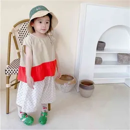 summer arrival girls fashion patchwork vest kids korean deisgn vests 210528