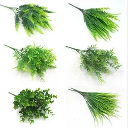 プラスチック製の偽の草ペルアン芝生人工緑の植物壁マッチング材料シミュレーション植物結婚式の庭の飾り