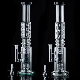 Stora bong hookahs raka röret topp 5mm tjocka glas bongs duschhuvud olja donut perc n hål percolator dab riggar bägare hookah rökning rör vattenrör vax rigg