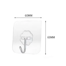 Bathroom Transparent Wall Hook Waterproof Oilproof Self Adhesive Hooks Reusable Seamless Kitchen Towel Hooks T2I52708