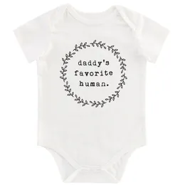 Sommarbrev Utskrift Bomull Kortärmad Baby Bodysuit Tjej Kläder Bodysuit 210515