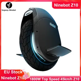 AB Stok Orijinal Ninebot Tek Z10 Öz Denge Elektrikli Unicycle 45 KM / H Destek Bluetooth Uygulaması Katlanabilir Unicycle Motor Hoverboard