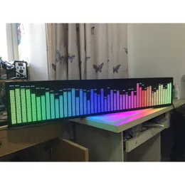 RGB Full Color Music Spectrum Display Car Audio LED Voice Control Equalizer KTV Stage Bar Rhythm Light Aluminum Alloy Shell