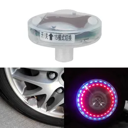 Bilstyling Solar LED Light Car Wheels dekor lampa Auto hjul däck luftventil lock ljus med rörelsesensorer nav lampa