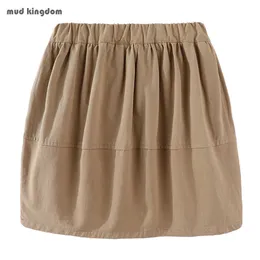 Mudkingdom Dziewczyny Spódnice Zwykły Twill Spódnica Dla Dziewczyny Solidna Moda Odzież Dla Dzieci 2 do 7 lat Dzieci Odzież 210615