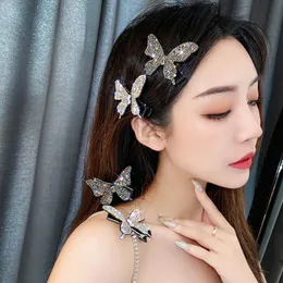 Luksusowe pulę włosów z motyla z noryzanki akcesoria akcesoria Barrettes dla kobiet Bling Crystal Clips Biżuteria