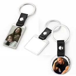 Boże Narodzenie Key Chain Favor Sublimation Stop Cynku Brelok DIY Photo Ozdoby Ozdoby Kryte Xmas Drzewo Dekoracji Festiwal Prezent Wisiorek