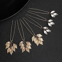 Hair Accessories Handmade Simple Leaves Wedding Bridal Silver Clips Pins Ornaments Sticks