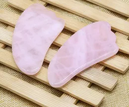 2021 Hot Healthylife zielony biały różowy kwarc Rose Zielony agat Dongling Jade Guasha Board Natural Stone Scraper Gua Sha Tools