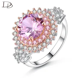 Klaster pierścienie Dodo Delikatny Różowy Cyrkon Dla Kobiet Moda 1 mm Kamień Inlay Rose Gold Color Anel Fine Jewelry Kwiat Ring R397P