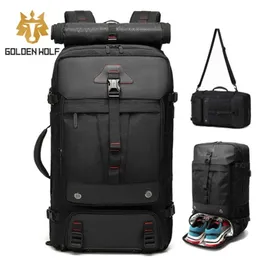 Goloen Wolf Fashion Bag Pack Large Capacity Travel Backpack for Men Waterproof Climbing Hiking Backpacks Outdoor Bag for Boys 210929