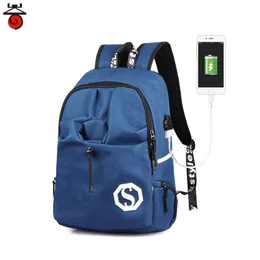USB laddare ryggsäck kvinnor män vattentäta resor dagpacks skolväska mochila mujer knapsack för tonårsbagg